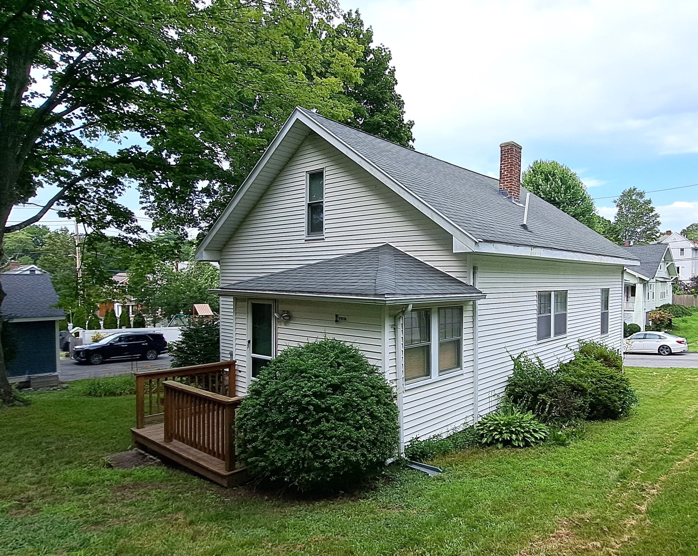 Colonial Home, Lexington — before, rear aerial view