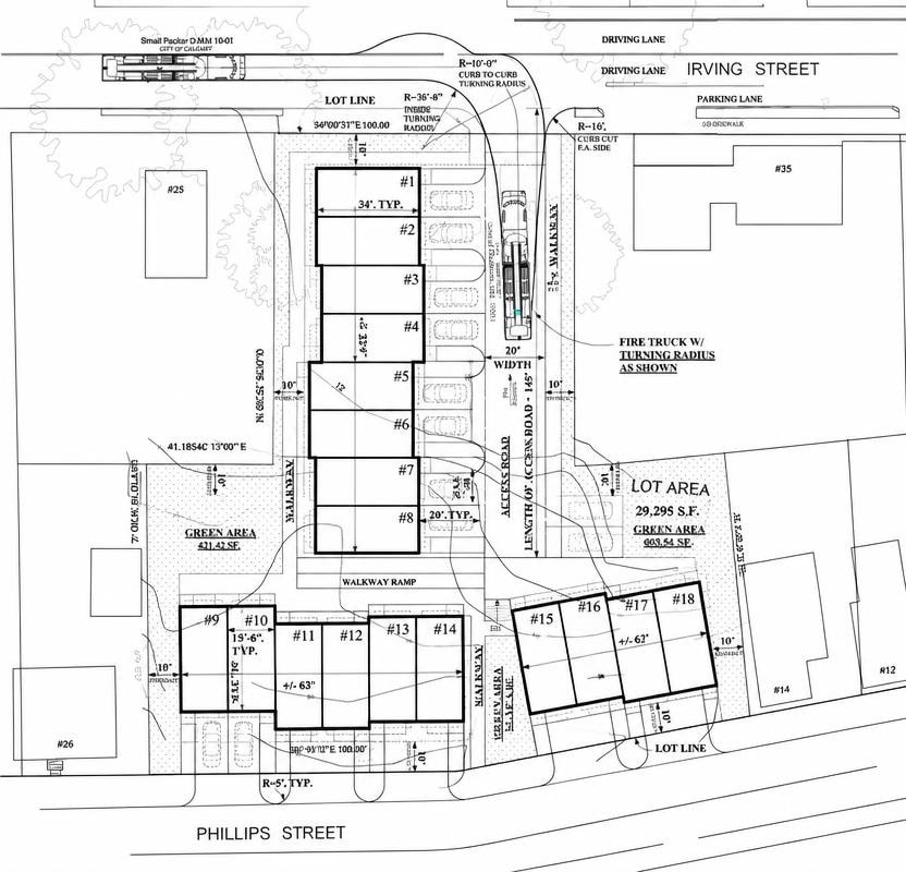 18 Townhouses Site Plan — Irving Street & Phillips Street, Salem MA