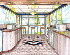 Rendering of Cafe Interior Rendering of Cafe Interior